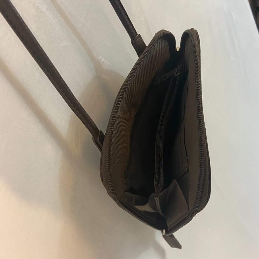 Fossil Crossbody Small Purse Bag Brown Leather Cell Phone Slip Pocket Organizer - Picture 8 of 9